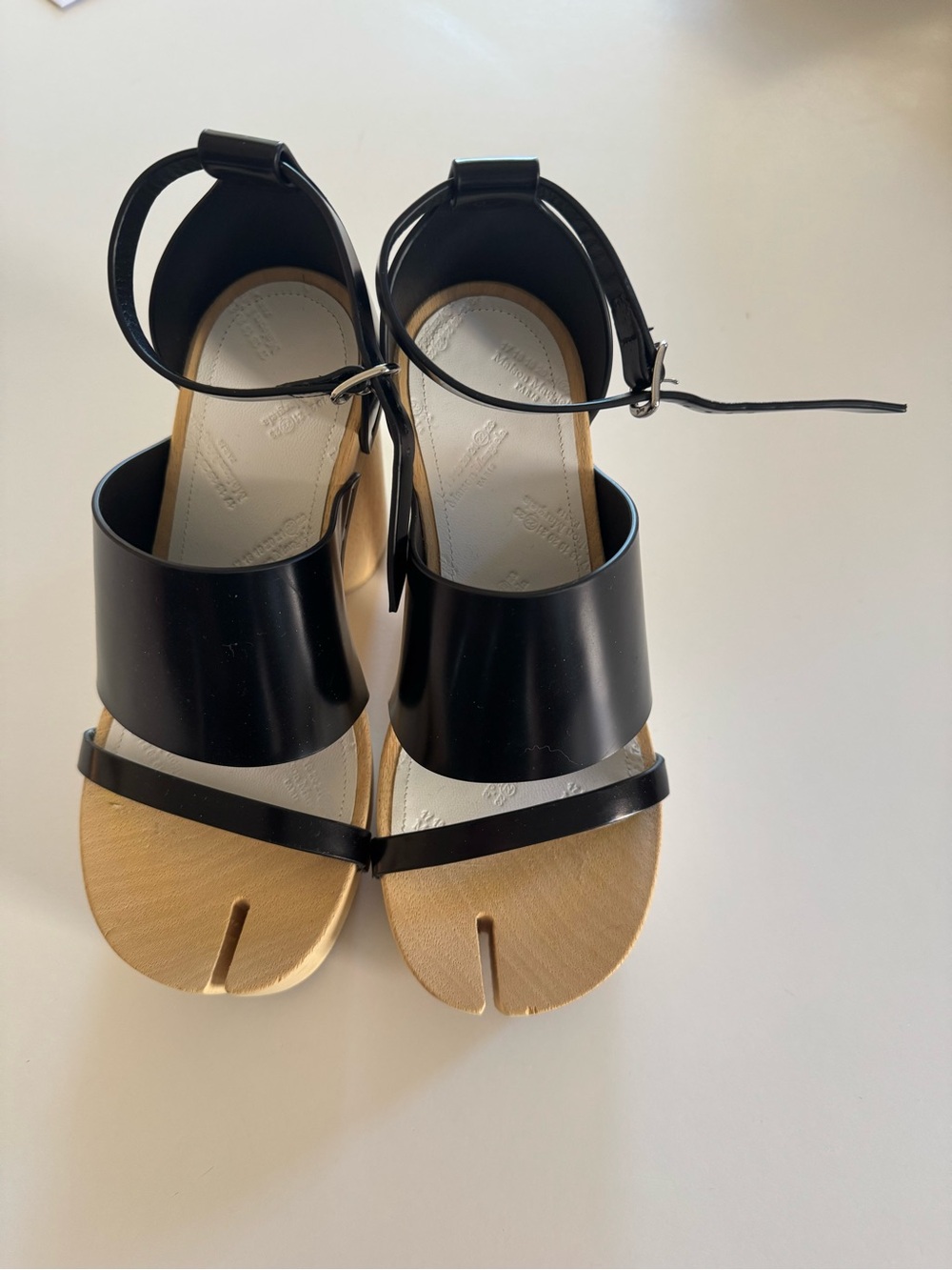 New Maison Martin Margiela Black Split-Toe Tabi Platform Sandals